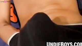 Twink's Hot Underwear Jerk-Off Session Ending In A Massive Load