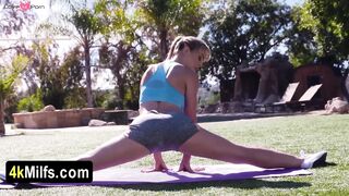Step-Mom's Hot Workout - StepSon Can Only Watch And Stroke His Hard Dick