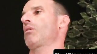 Muscle-Bound Construction Worker Unwinds With Solo Masturbation