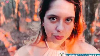 Amateurs Gone Wild! Couple Riding Raw Dick Outdoors In The Woods