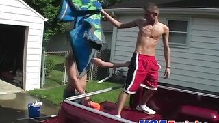 Twinks Fuck Hard In The Garage - Raw Anal Action With Huge Loads