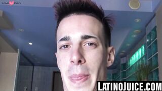 Ink-Stained Hunk's Solo Jackoff Session - Big Load on Gloryhole Wall