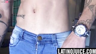 Ink-Stained Hunk's Solo Jackoff Session - Big Load on Gloryhole Wall