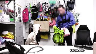 Big Boobed Babe Suspect's Throat & Pussy Fucked in Security Footage