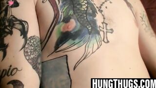 Tatted Up Straight Guy Jerking Off & Shooting Hot Load
