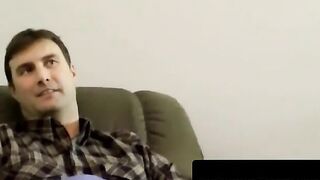 Chubby Amateur Swallowing Hairy Dick in Saliva-Filled Throat