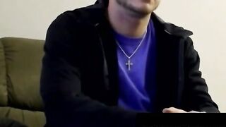 Inked thug gets cock worshipped by fat cum addict