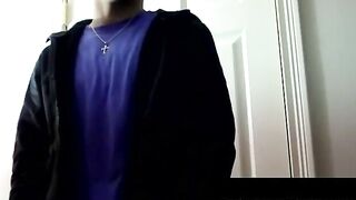 Inked thug gets cock worshipped by fat cum addict