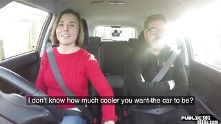 Schoolgirl driver publicly creampied on backseat