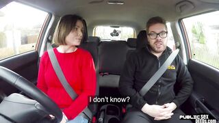 Schoolgirl driver publicly creampied on backseat