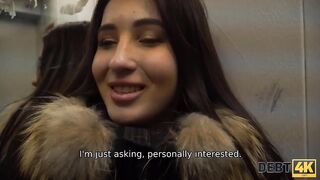 DEBT4k Bro pulls rough penis out of leggings to XXX the ravishing debtor