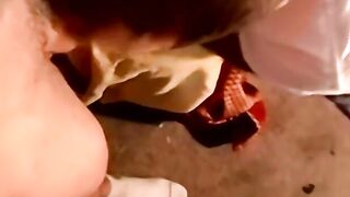 JoeSchmoeXXX.com - Bald hunky amateur masturbates and cums on mature gay's face with