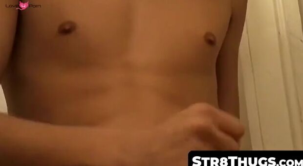 Str8Thugs.com - Straight dude's solo upside-down big dick jerking and cum fest