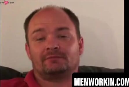 Chubby older man wanks hard and empties his balls