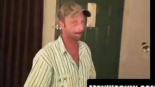 Mustached mature sucks cock then takes it raw deep