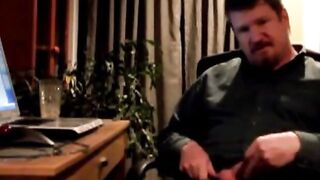 Bearded Daddy Strokes His Cock Solo