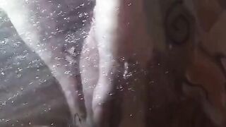 Long Nails, Big Tits Mature Russian's Cock Play & Blowjob in Shower