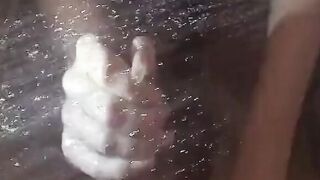 Long Nails, Big Tits Mature Russian's Cock Play & Blowjob in Shower