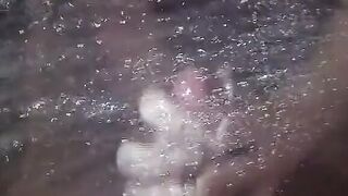 Long Nails, Big Tits Mature Russian's Cock Play & Blowjob in Shower