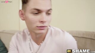 Short haired MILF Viki Ray bounces on someone elses cock on the couch