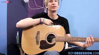 BoyObsession.com - Guy plays guitar then enjoys dick stroking and cumming fun