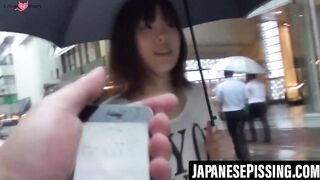 Asian girl challenges herself to see how long she can hold it
