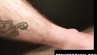 Older punk tugs his hard shaft until he explodes