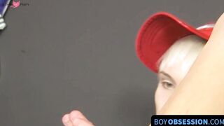 BoyObsession.com - Skinny twink Ashton Cody's intense candy cane dildo ass play