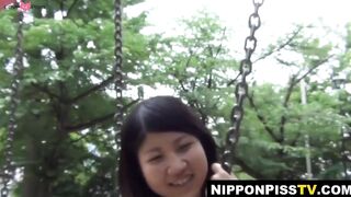 Kinky Asian babe loses control and pisses without stopping