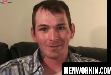 Younger guy strokes his shaft and releases his cum
