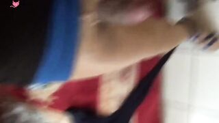 Crossdresser in Nylon Skirt Jerks Off