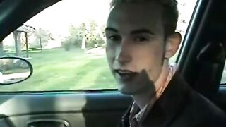 Twink Blows in Car and Gets a Facial