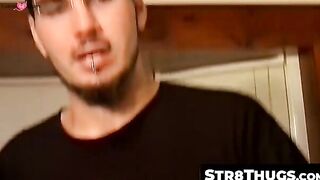 Str8Thugs.com - Straight thug with piercings talks dirty during solo cock stroking an