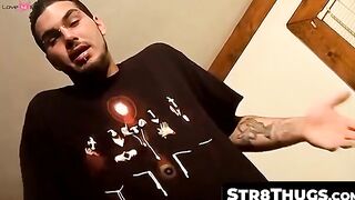 Str8Thugs.com - Straight thug with piercings talks dirty during solo cock stroking an
