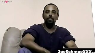 JoeSchmoeXXX.com - Ebony male strips to reveal his fat cock and plays with it intense