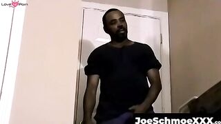 JoeSchmoeXXX.com - Ebony male strips to reveal his fat cock and plays with it intense