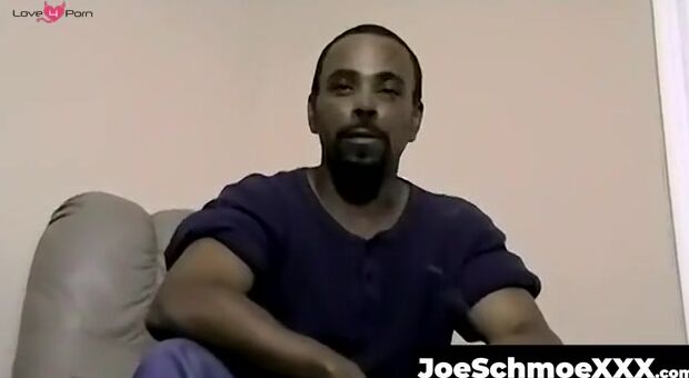 JoeSchmoeXXX.com - Ebony male strips to reveal his fat cock and plays with it intense