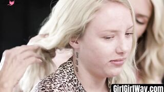 GirlGirlWay.com - Busty MILFS Raechel Cavalli and Reagan Foxx in hot lesbian sex inte