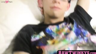 RawTwinkys.com - Skinny twink ravaged bareback and facialized by a massive cock
