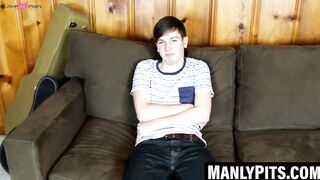Cute Dylan Michaels fist fucks cock until thick load blasts