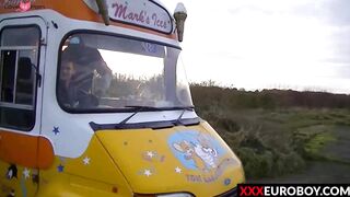 Twinks Shaun Mann and Troy Turnell turn an ice cream van into fuck zone