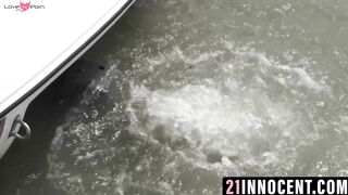 Cassie Right gets anally railed by hung stud on boat deck