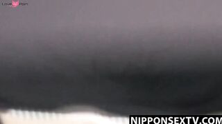 Vibrating her bare slit is this Japanese womans solo hobby