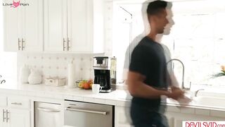 Petite teen stepdaughter sucks and rides stepdads big cock