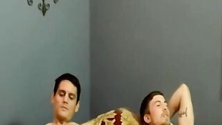 JoeSchmoeXXX.com - Young amateur cums after his tattooed lover pounds him deep and ha