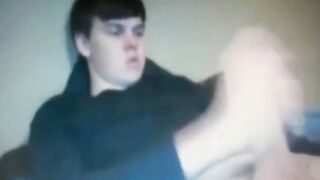 Chubby Guy Strokes His Huge Cock on Cam