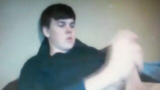 Chubby Guy Strokes His Huge Cock on Cam