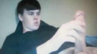 Chubby Guy Strokes His Huge Cock on Cam
