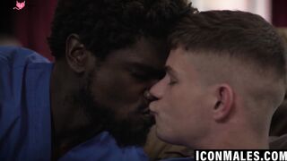 Dylan Hayes gapes wide at Devin Trez massive black cock