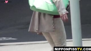 Sweet Japanese girls caught streaming long hot pee flows